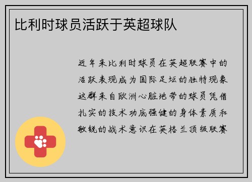 比利时球员活跃于英超球队